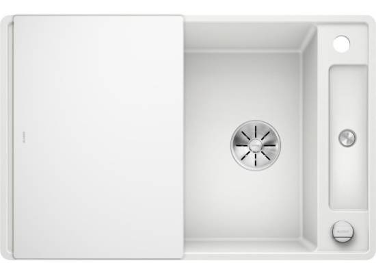 Zlew BLANCO AXIA III 45S-F biały (korek auto InFino) deską szklaną (523202) *** zamów wycięcie otworów GRATIS ***