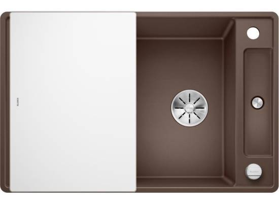 Zlew BLANCO AXIA III 45S-F kawowy(korek auto InFino) deską szklaną (523204) *** zamów wycięcie otworów GRATIS ***