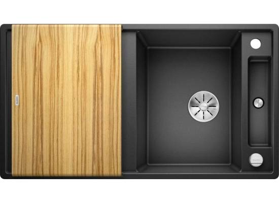 Zlew BLANCO AXIA III 5S antracyt z deską jesionową (korek auto InFino) (523205) *** zamów wycięcie otworów GRATIS ***