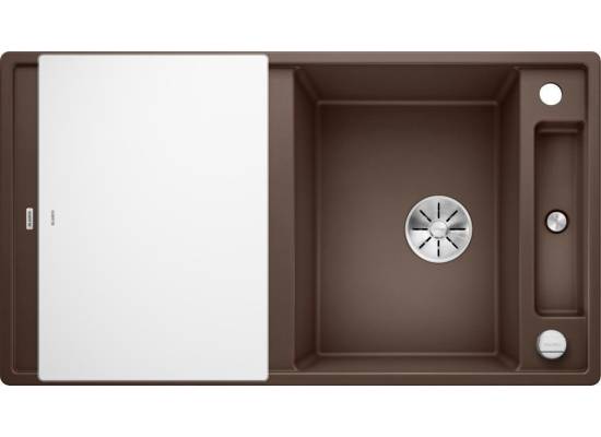 Zlew BLANCO AXIA III 5S kawowy z deską szklaną (korek auto InFino) (523224) *** zamów wycięcie otworów GRATIS ***