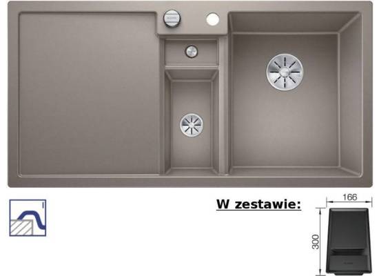 Zlew BLANCO COLLECTIS 6S tartufo z pojemnikiem 523351 (korek auto InFino) *** zamów wycięcie otworów GRATIS ***
