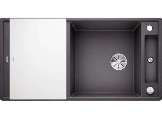 Zlew BLANCO AXIA III XL 6S szarość skały odwracalny z deską szklaną(korek auto InFino) (523511) *** zamów wycięcie otworów GRATIS ***