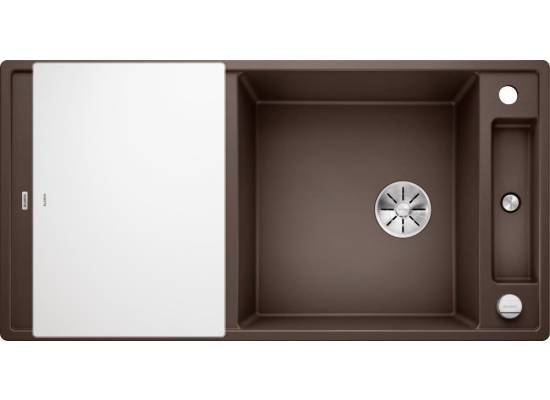 Zlew BLANCO AXIA III XL 6S kawowy odwracalny z deską szklaną(korek auto InFino) (523519) *** zamów wycięcie otworów GRATIS ***