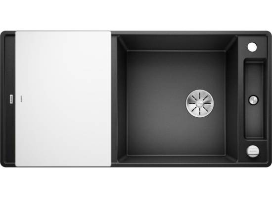 Zlew BLANCO AXIA III XL 6S-F antracyt odwracalny z deską szklaną(korek auto InFino) (523526) *** zamów wycięcie otworów GRATIS ***