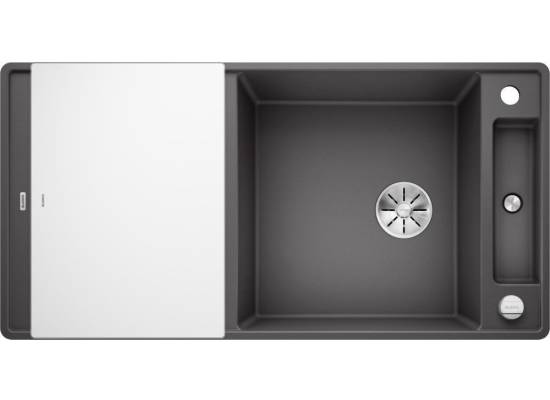 Zlew BLANCO AXIA III XL 6S-F szarość skały odwracalny z deską szklaną(korek auto InFino) (523527) *** zamów wycięcie otworów GRATIS ***