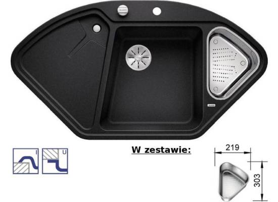 Zlew BLANCO DELTA II antracyt (korek auto InFino) (523656) *** zamów wycięcie otworów GRATIS ***