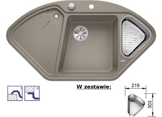 Zlew BLANCO DELTA II tartufo (korek auto InFino) (523666) *** zamów wycięcie otworów GRATIS ***