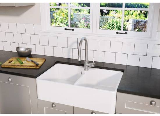 Zlew ceramiczny BLANCO VILLAE FORMHAUS 8 dwie komory biały połysk (525164)