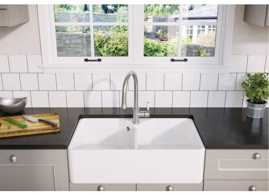 Zlew ceramiczny BLANCO VILLAE FORMHAUS 8 dwie komory biały połysk (525164)