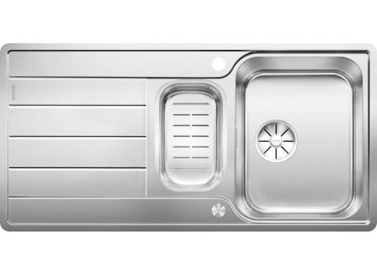 Zlew BLANCO CLASSIMO 6S-IF stal polerowana (korek auto InFino + sterowanie PushControl + odsączarka stalowa) (525329)