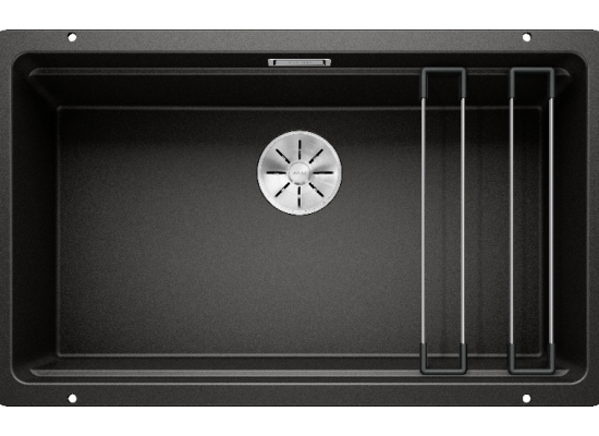 Zlew BLANCO ETAGON 700-U Czarny, InFino, szyny (525891)