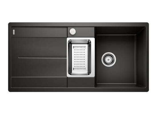 Zlew BLANCO METRA 6S-F czarny (korek auto + odsączarka stalowa) (525929) *** zamów wycięcie otworów GRATIS ***