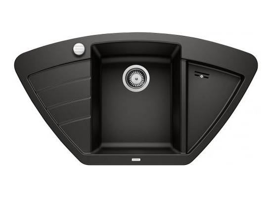Zlew BLANCO ZIA 9E czarny (korek auto) (526030) *** zamów wycięcie otworów GRATIS ***