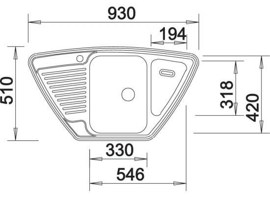 Zlew BLANCO TIPO 9E stal MATOWA (korek AUTO) (526338)