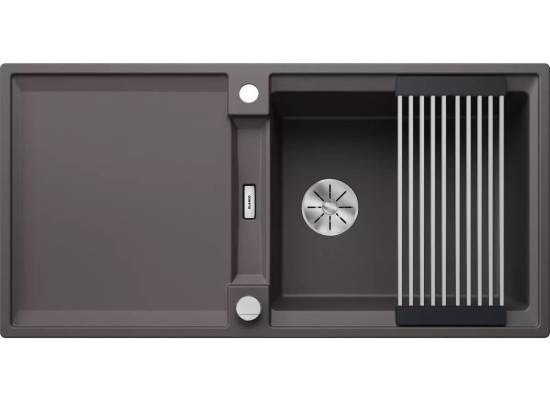 BLANCO ADIRA XL 6 S-F Silgranit szarość skały odwracalny, korek auto., InFino, mata stalowa składana