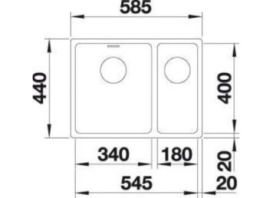 Zlew BLANCO ANDANO 340/180-U stal szlachetna lewa (korek manual InFino) 522979