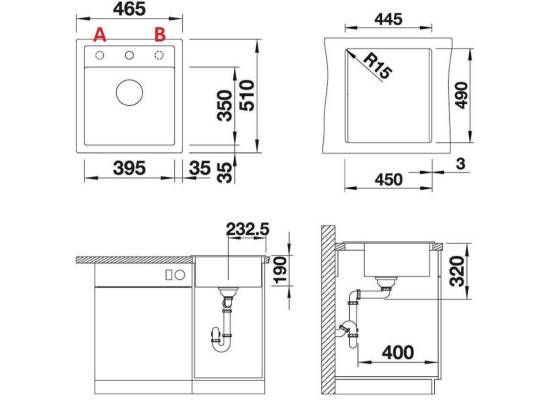Zlew BLANCO DALAGO 45 BIAŁY (korek auto) (517160) *** zamów wycięcie otworów GRATIS ***