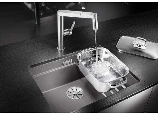 Zlew BLANCO ETAGON 500-U ANTRACYT (korek manual InFino + zestaw szyn) (522227)