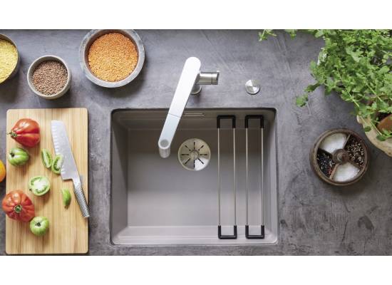 Zlew BLANCO ETAGON 500-U ANTRACYT (korek manual InFino + zestaw szyn) (522227)