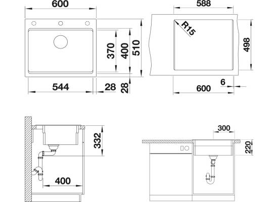 Zlew BLANCO ETAGON 6 kawowy (korek manual InFino + szyny) (524548) *** zamów wycięcie otworów GRATIS ***