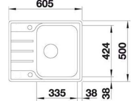 Zlew BLANCO LEMIS 45 S-IF MINI stal szczotkowana (korek MANUAL) (525115) *** zamów wycięcie otworów GRATIS ***