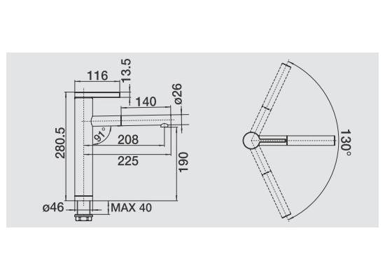 Bateria BLANCO LINEE-S chrom (517591)