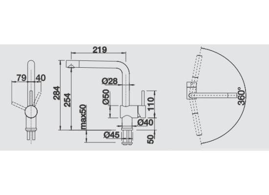 Bateria BLANCO LINUS chrom (514019)