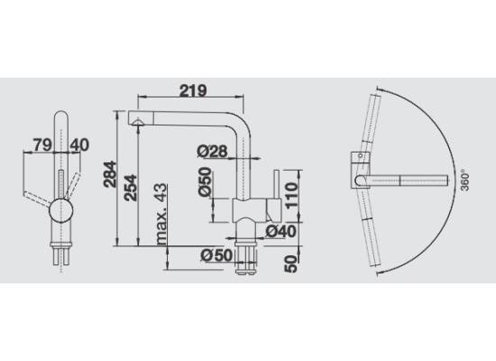 Bateria BLANCO LINUS-F chrom (514025)