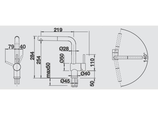 Bateria BLANCO LINUS-S VARIO chrom (518406)
