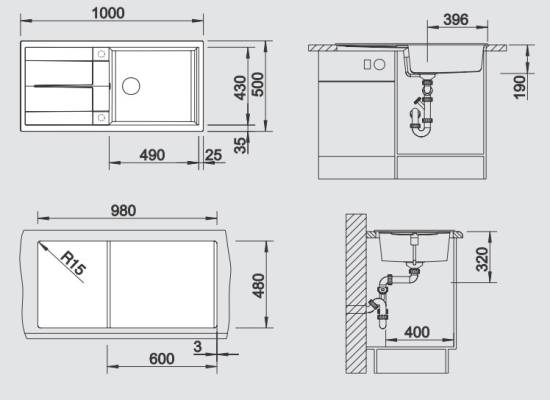 Zlew BLANCO METRA XL 6S ANTRACYT (korek manual) (515142) *** zamów wycięcie otworów GRATIS ***
