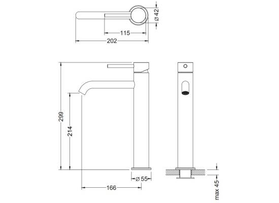_wysyłka 24H*_ | Bateria umywalkowa wysoka BLUE WATER BOSTON BOS-BUW.050BL czarny mat (BLACK MAT) (BW-5901730617351)