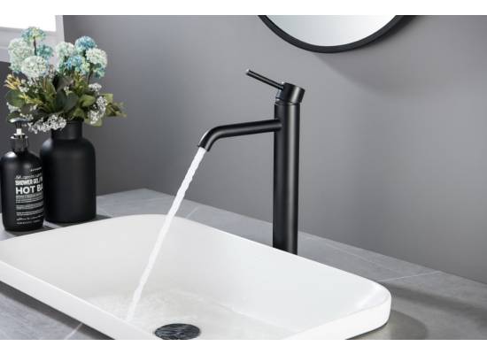 _wysyłka 24H*_ | Bateria umywalkowa wysoka BLUE WATER BOSTON BOS-BUW.050BL czarny mat (BLACK MAT) (BW-5901730617351)