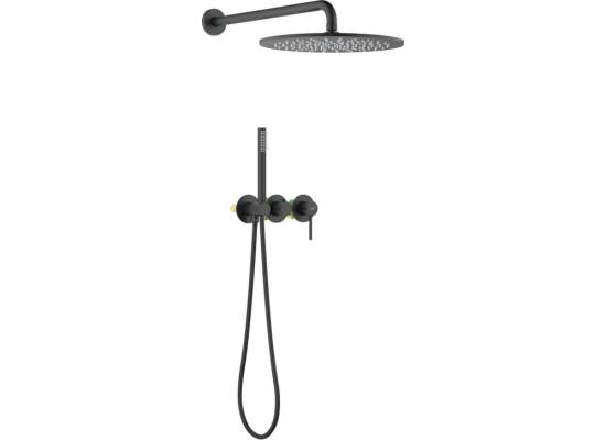 _wysyłka 24H*_ | Zestaw prysznicowy podtynkowy z deszczownicą i prysznicem BLUE WATER BOSTON BOS-ZKP.350BL czarny mat (BLACK MAT)