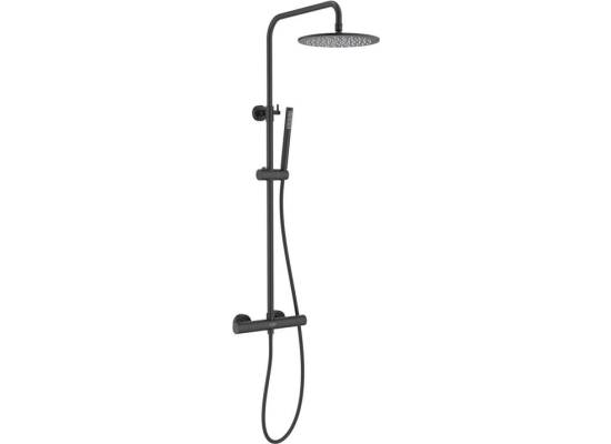 _wysyłka 24H*_ | Zestaw termostatyczny prysznicowy natynkowy BLUE WATER BOSTON BOS-ZKPN.400BL czarny mat (BLACK MAT) (BW-59017306