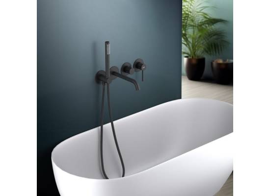 _wysyłka 24H*_ | Zestaw wannowy podtynkowy z wylewką i prysznicem BLUE WATER BOSTON BOS-ZWP.200BL czarny mat (BLACK MAT) (BW-5901