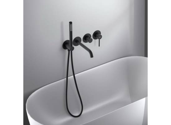 _wysyłka 24H*_ | Zestaw wannowy podtynkowy z wylewką i prysznicem BLUE WATER BOSTON BOS-ZWP.200BL czarny mat (BLACK MAT) (BW-5901