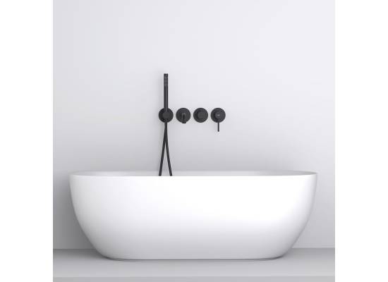 _wysyłka 24H*_ | Zestaw wannowy podtynkowy z wylewką i prysznicem BLUE WATER BOSTON BOS-ZWP.200BL czarny mat (BLACK MAT) (BW-5901