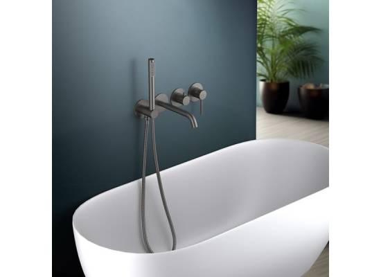 _wysyłka 24H*_ | Zestaw wannowy podtynkowy z wylewką i prysznicem BLUE WATER BOSTON BOS-ZWP.200GN gun metal (GRAFIT INOX) (BW-590