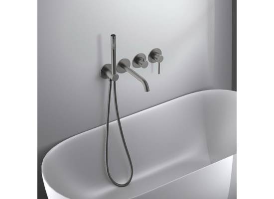 _wysyłka 24H*_ | Zestaw wannowy podtynkowy z wylewką i prysznicem BLUE WATER BOSTON BOS-ZWP.200GN gun metal (GRAFIT INOX) (BW-590