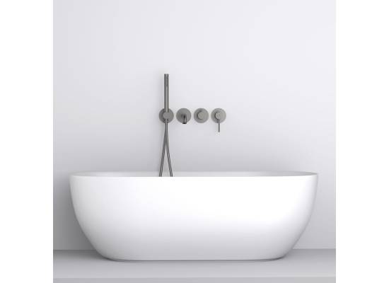 _wysyłka 24H*_ | Zestaw wannowy podtynkowy z wylewką i prysznicem BLUE WATER BOSTON BOS-ZWP.200GN gun metal (GRAFIT INOX) (BW-590