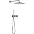 _wysyłka 24H*_ | Zestaw prysznicowy podtynkowy z deszczownicą i prysznicem BLUE WATER BOSTON BOS-ZKP.350GN gun metal (GRAFIT INOX) (BW-5901730617