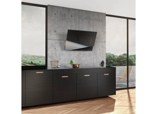 _RABAT_ | Okap przyścienny CIARKO DESIGN TRIO 90 black + inox | 550 m3/h (CDP9001CI)