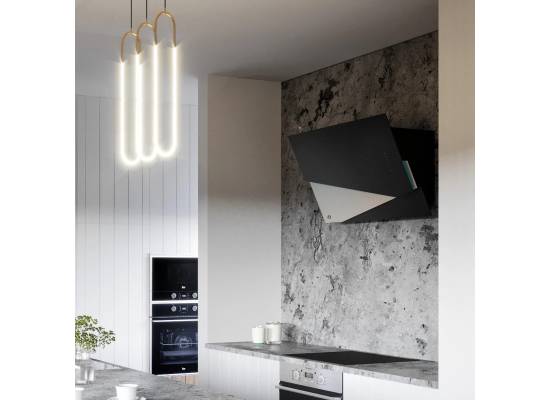 _RABAT_ | Okap przyścienny CIARKO DESIGN TRIO 90 black + inox | 550 m3/h (CDP9001CI)