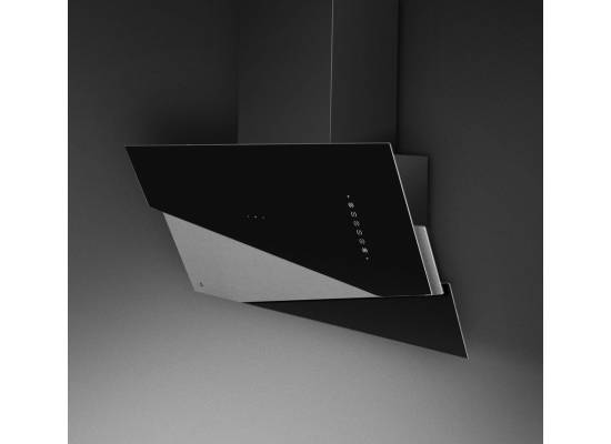 _RABAT_ | Okap przyścienny CIARKO DESIGN TRIO 90 black + inox | 550 m3/h (CDP9001CI)