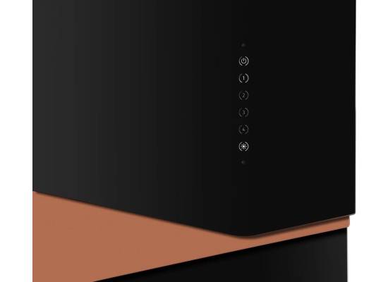 _RABAT_ | Okap przyścienny CIARKO DESIGN TRIO 90 black + rose gold | 550 m3/h (CDP9001CZ)