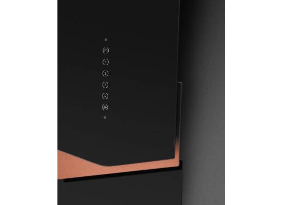 _RABAT_ | Okap przyścienny CIARKO DESIGN TRIO 90 black + rose gold | 550 m3/h (CDP9001CZ)