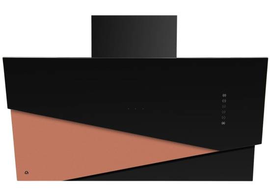 _RABAT_ | Okap przyścienny CIARKO DESIGN TRIO 90 black + rose gold | 550 m3/h (CDP9001CZ)