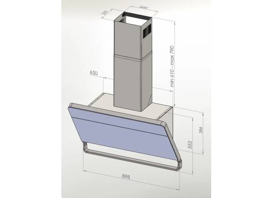_RABAT_ | Okap przyścienny CIARKO DESIGN ILLUMIA 90 white | 730 m3/h (CDP9002B)