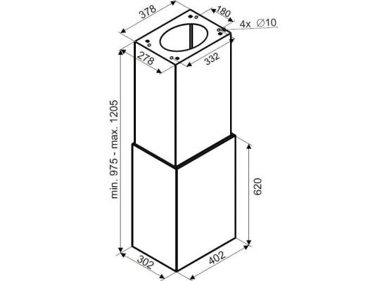 _RABAT_ | Okap wyspowy CIARKO DESIGN CUBE W 40 inox | 680 m3/h (CDW4001I)