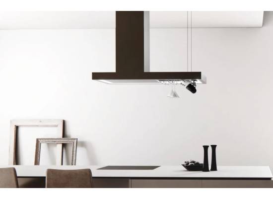 _RABAT_ | Okap wyspowy CIARKO DESIGN MINIMAL 2 black 120 (z haczykami) | 670 m3/h (CDW1202C+U)